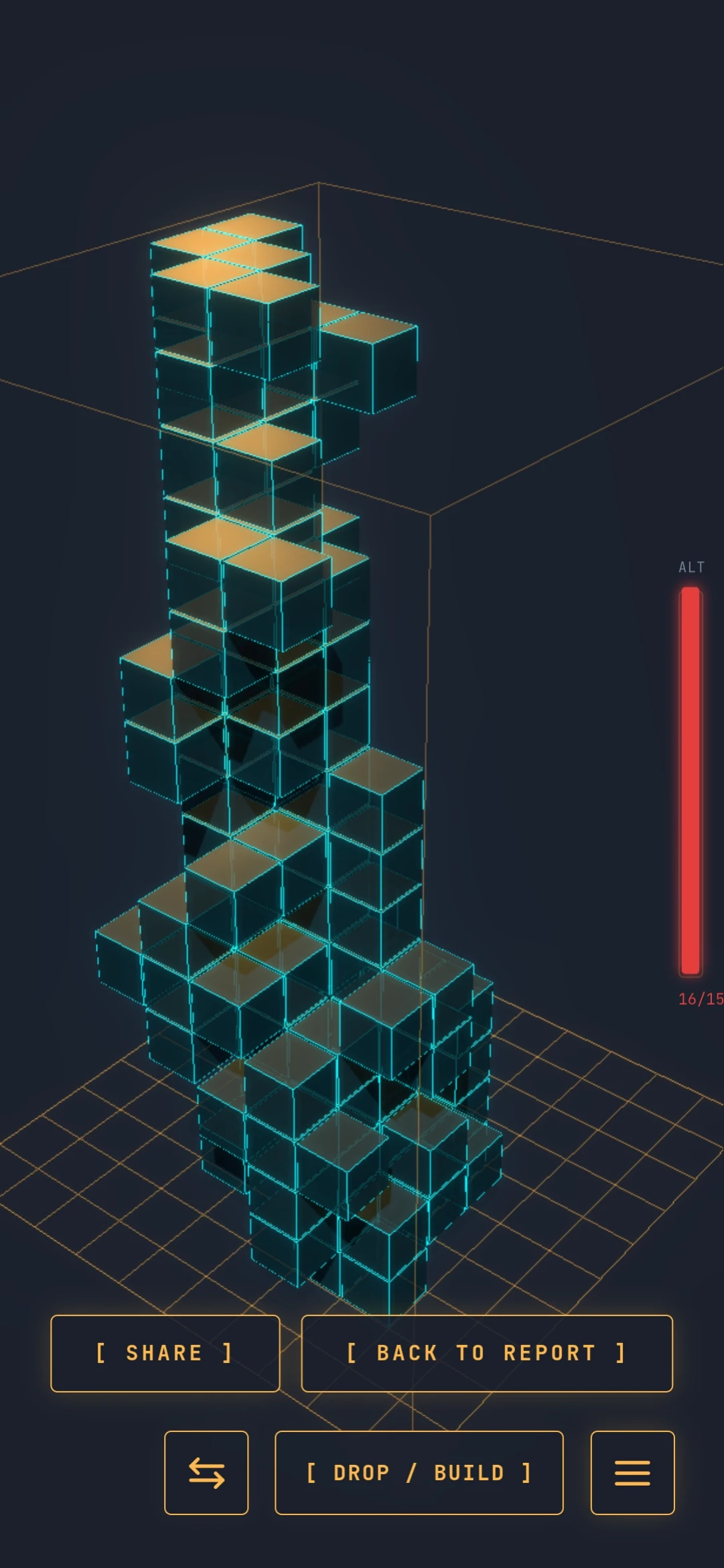 La megaestructura terminada, explorable con cámara libre